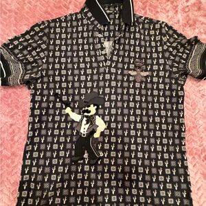 Dolce & Gabbana  Black and White Cartoon Polo
